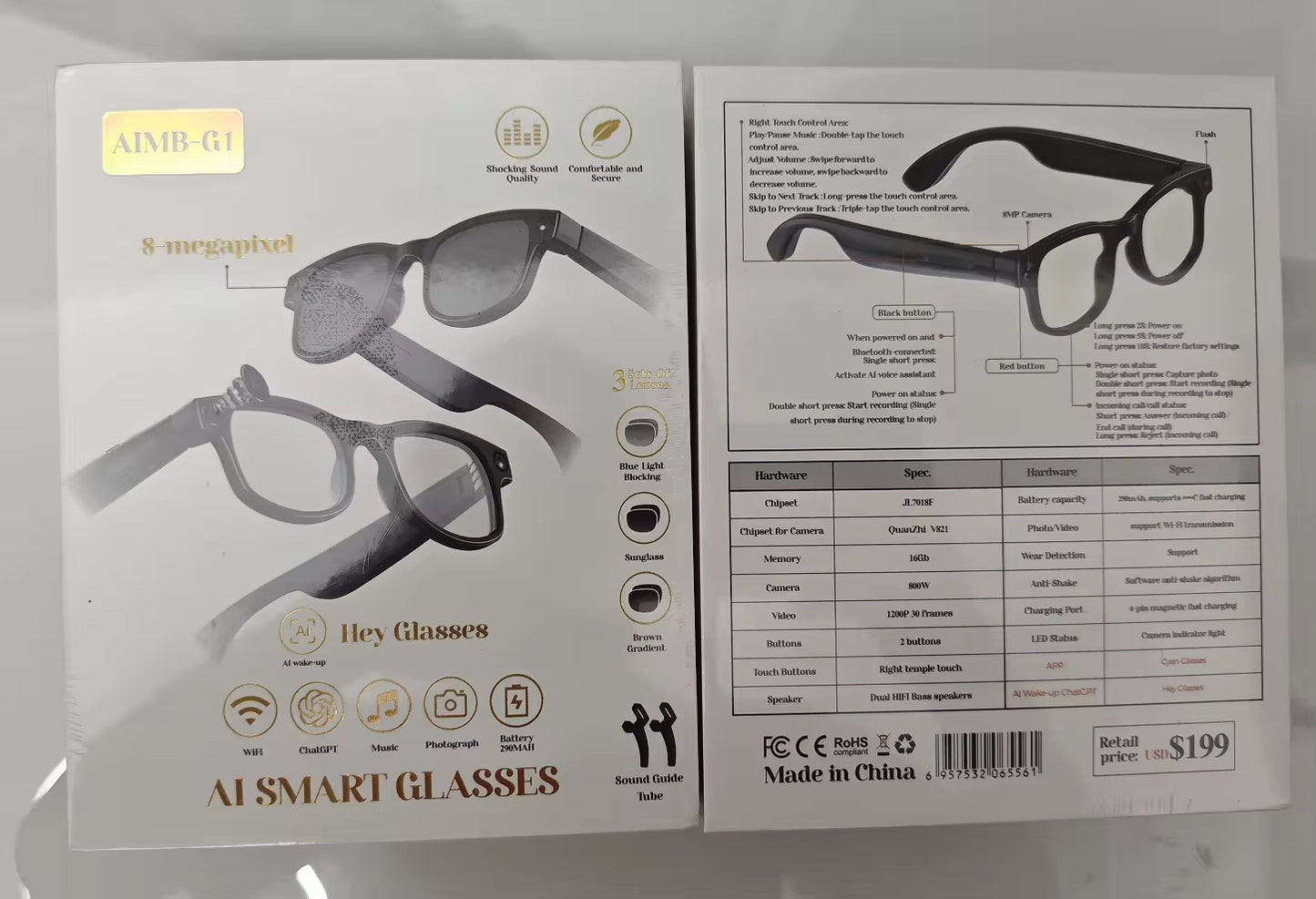 Lunettes smart Galass 🕶️ AIMB-G1 à 29.900f